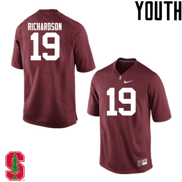 Youth Stanford Cardinal #19 Jack Richardson College Football Jerseys Sale-Cardinal - Click Image to Close